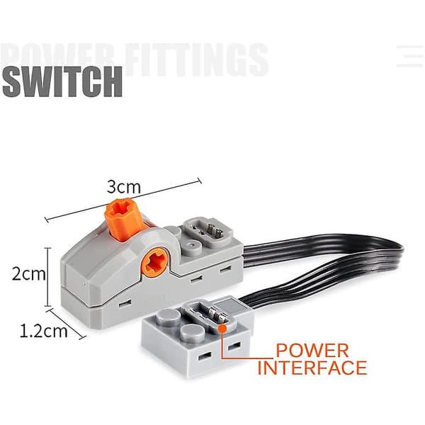 4-pak Teknologisk Power Function Motor Blok Sæt 1 Medium Motor, 1 Batteriboks, 1 Lyskabel, 1