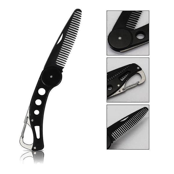 Menns Mustache Foldable Combs Rustfritt Stål Skjeggbørste Nøkkelring Flaskeåpner