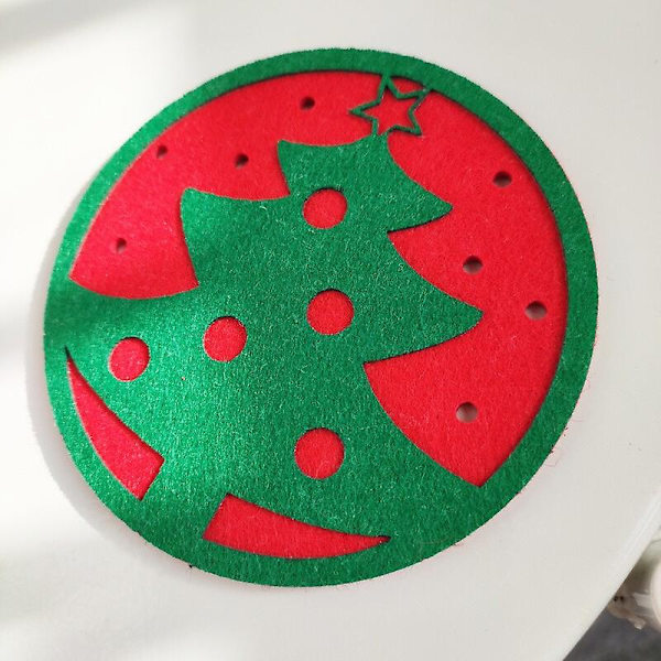 Jule Snefnug Design Coasters Filt Kop Måtter Vin Te Kaffe Måtter, Dekoration Til Julefest Ferie shape1