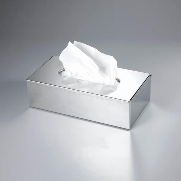 Rektangulær Kleenex serviettbeholder flat serviettdispenser for baderomshyller (krom sølv)