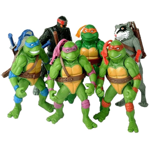 6 st Ninja Turtles actionfigur tecknad Tartaruga Ninja leksaker för barn Anime figurdocka Födelsedagspresenter