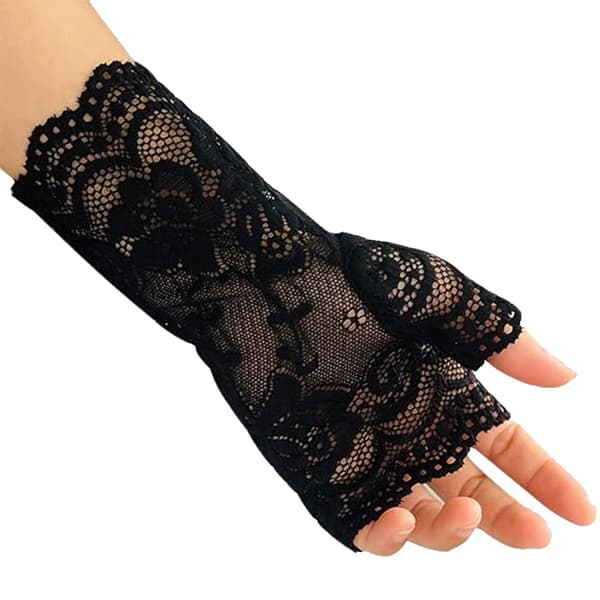 Korte blondehandsker til kvinder, solbeskyttelse, fingerløse, bryllup Wine Red