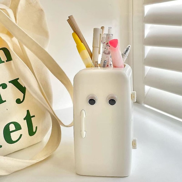 Cute Pencil Holder For Desk, Creative Refrigerator Pencil Cup Pen Pot Desktop Organizer Ornaments, Stationery Storage Caddy Makeup Brush Holder Schoo