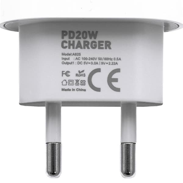 Lader for iPhone - Strømadapter - 20W USB-C - Hurtiglader White Vit