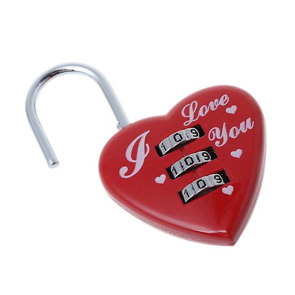Mini Padlock 3-digit Combination Lock Resettable Luggage Locks Weather-proof Red