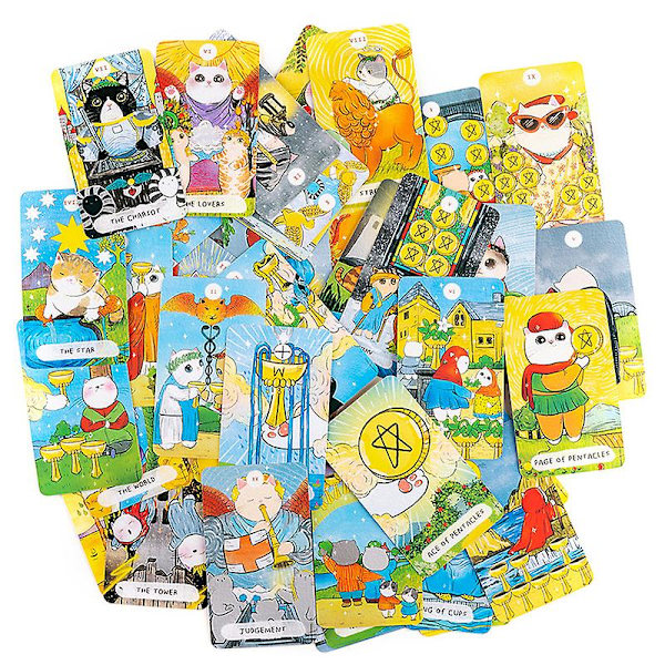 The Chubby Cat Tarot Cards Prophecy Divination Deck Family Party Board Game A