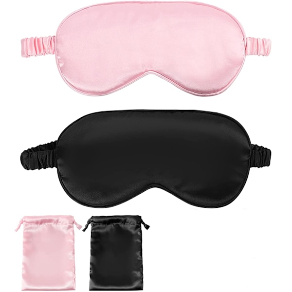Sovmask, Ultra-Mjuk Sovmask med Förvaringsväska, Ljusblockerande Ögonmask Justerbar Rem Resemask med Öronproppar för Hem Kontor Resa