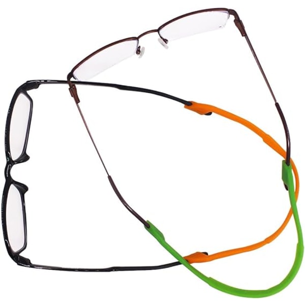 6-pakke antiskli silikonbrillestropper med 6 par ørekroker, myk brilleholder