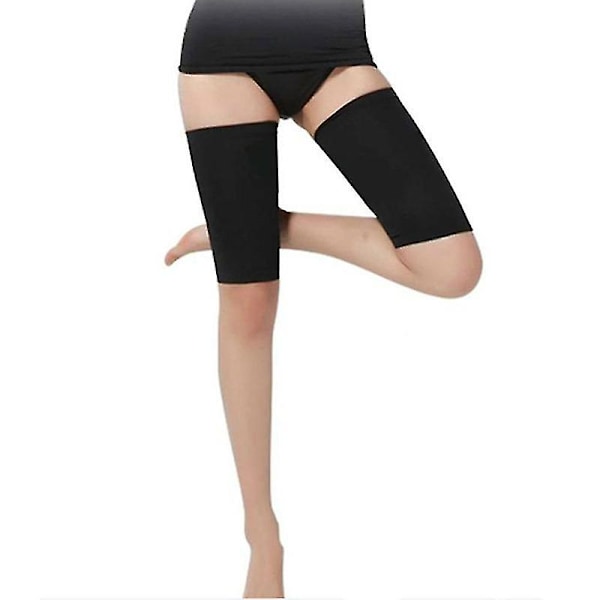 Kvinders Fitness Ben Lår Forbrænd Fedt Former Slimmer Træning Shapewear Varmer (2 stk, Sort)