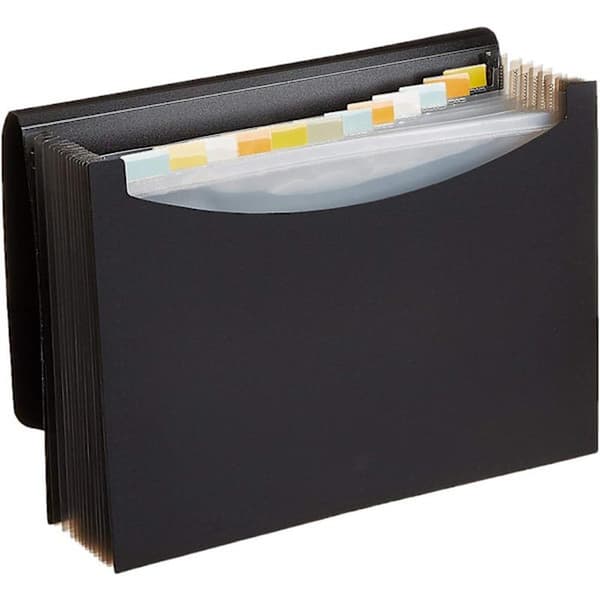 Basics A4-mappe med faner (sort)