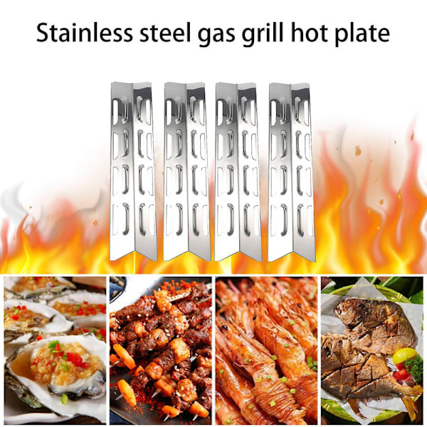 4-pakning varmeplater for Master Forge, Perfect Flame, varmejevner i rustfritt stål, reservedeler til gassgrill