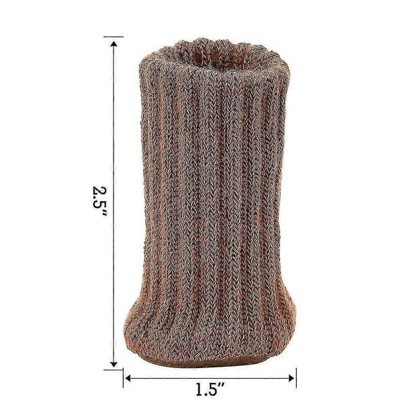 24 st Stolskydd i Hög Elastiskt Material, Möbelskydd, Halksäkra Stolsben Brown