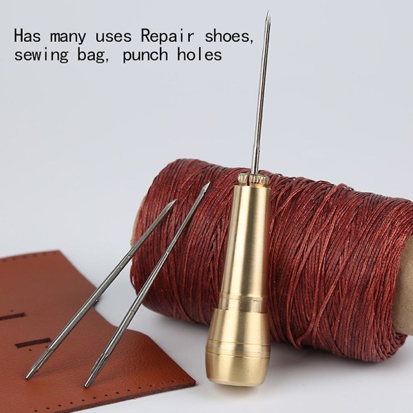 4 stk lærreds læder syning syl koniske synåle med metalhåndtag Håndhæklet syning gør-det-selv-sko reparationsværktøj