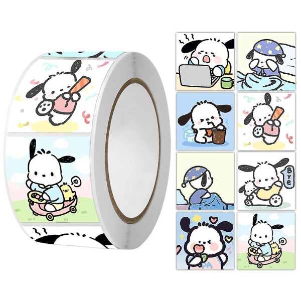 1 rulle högkvalitativ tecknad Pasha Dog Stickers Söt Krita Shin-chan Sticker Strip Kreativ bakgrund Emoticons Stickers