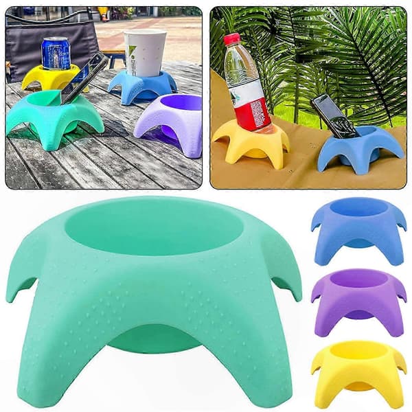 Skridsikker multifunktionel kopholder til strand, picnic og camping Blue