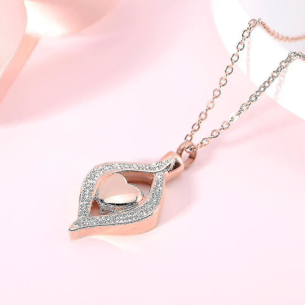 Bästsäljande Locket Skruvhjärta Kremering Minnesurna Rhinestone Halsband Smycken Keepsake Hänge Changzhao