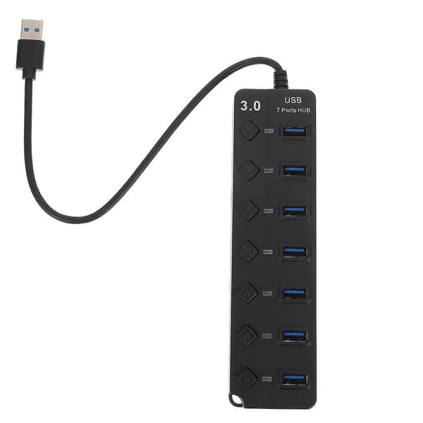 USB-hub med flere USB-porte 7-ports USB-splitteradapter til bærbar computer