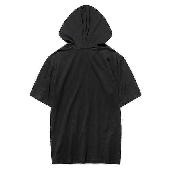 Herre Kortærmet Pullover Hættetrøje Sweatshirt Happy H Black M