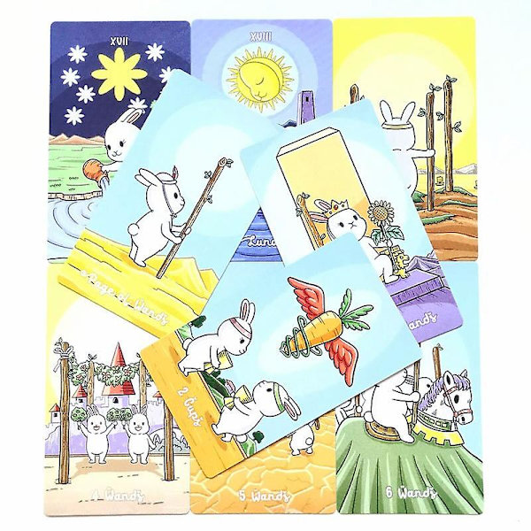 Suosittu 12 * 7cm Tarot-kani Tarot Vapaa-ajan viihdepelikortti, perhetapaamiset Tarot-kortti Pdf-opas