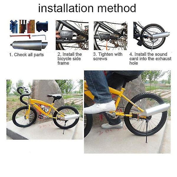 Plastturbiner Cykelavgasrör Vildljud Motorcykeleffekter Cykelverktyg Kompatibel-o