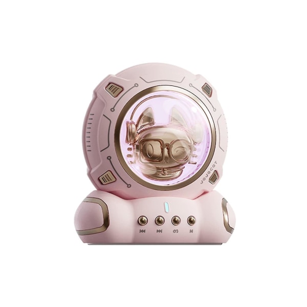 Astronaut lysende Bluetooth-højttaler, 360omnidirektionel stereoeffekt, syv natlyseffekter til soveværelse, piger Pink