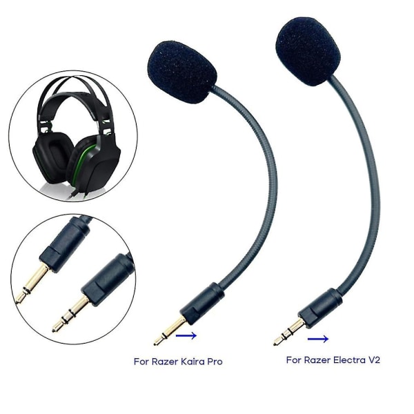 Spillmikrofon for Electrav2/kaira Pro Headset Gullbelagt 3,5 mm mikrofon Razer Electra V2