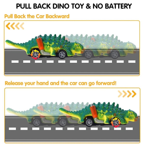 6 stk Dinosaur Leker Trekk tilbake Biler For Gutter Jenter Kjøretøy For Bursdagsfest gaver