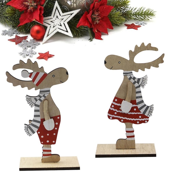 2x dekorative skjermer til jul - trereinsdyr å plassere - juleskjermer til å pynte og gi som gave