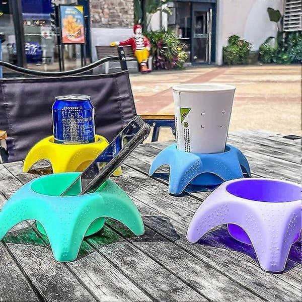 Skridsikker multifunktionel kopholder til strand, picnic og camping Yellow