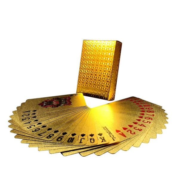 Creative Gold Foil Poker Card Pet Plastic Poker Vaskbar Holdbar Gold Poker Cards Spillgaver