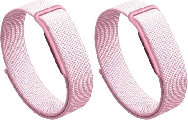 Urrem til Google Fitbit Air, vævet nylonudskiftningsrem 2-pak Pink