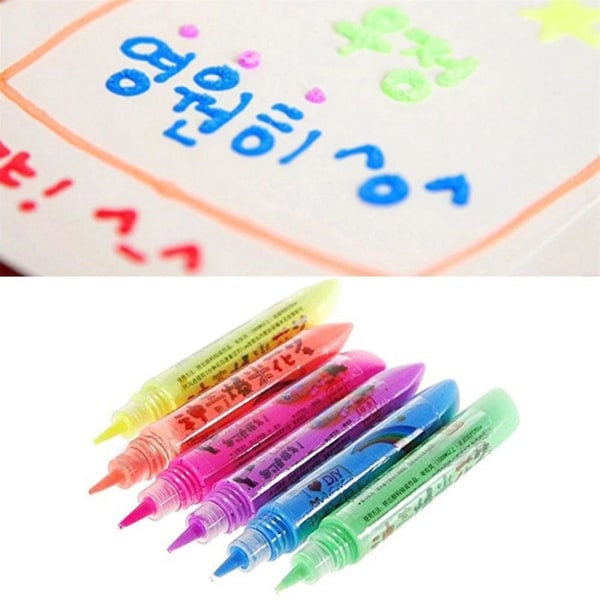 Magic Popcorn kynät, Magic Puffy kynät, 3D Color Magic Diy Bubble Popcorn -piirustuskynät, Art Safe Pen -yhteensopivat syntymäpäiväkortit
