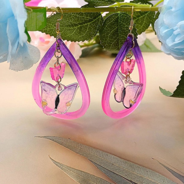 Fjäril droppformade örhängen form kristall hänge form för smyckestillverkning A