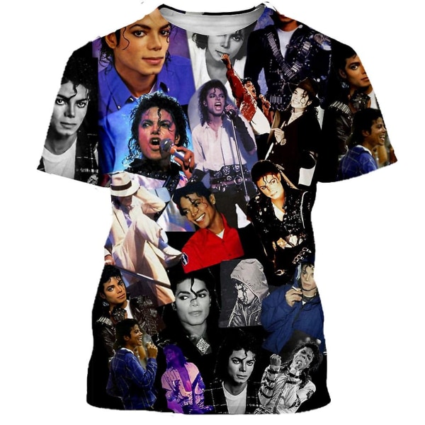 Michael Jackson T-shirt Herr Dam Mode Casual 3d-tryckt T-shirts Harajuku Stil Överdimensionerad T-shirt Hip Hop Streetwear Toppar 3 M