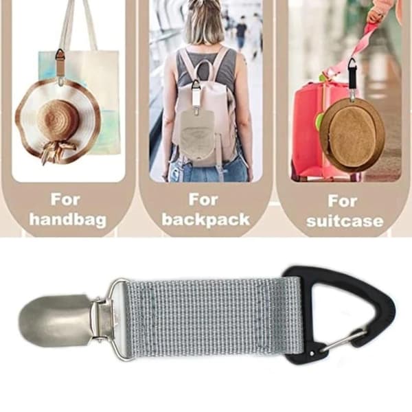 2 stk. Hatteclips Stofclips KHAKI Khaki