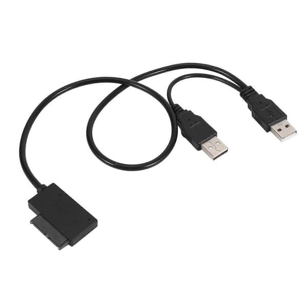 Slim Sata-kabel Usb 2.0 till 7+6 Extern Ström För Laptop Sata-adapter