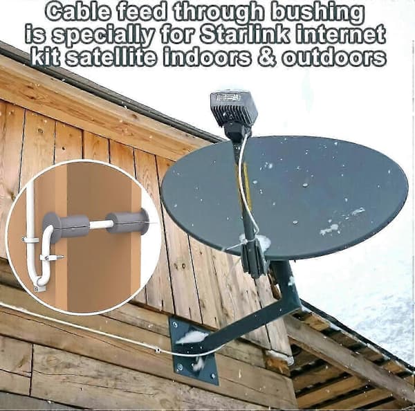 Genomföring för Starlink Dishy ethernetkabel Grey 4pcs
