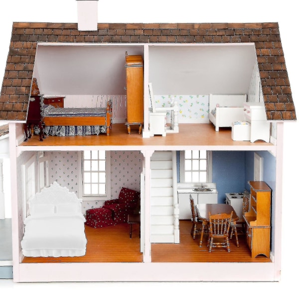 Dukkehus Dobbeltseng Miniature Dobbeltseng Mini Soveværelsesmøbler Dukkehus Miniatureseng