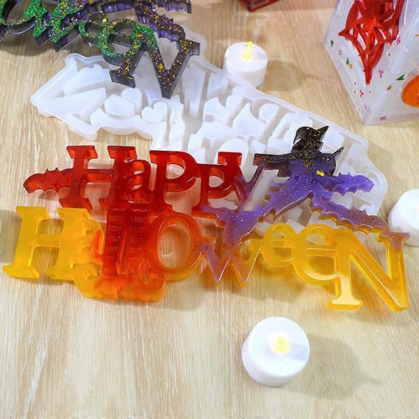 DIY Epoxy Form Halloween Bogstavform Juleheks Engelsk Bogstavsæt Form