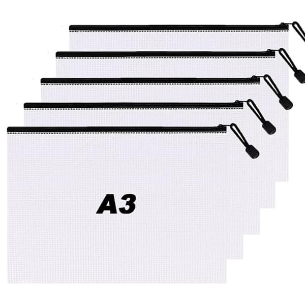 A3 Plastlommer - 10-pak Lynlås Dokumentmappe