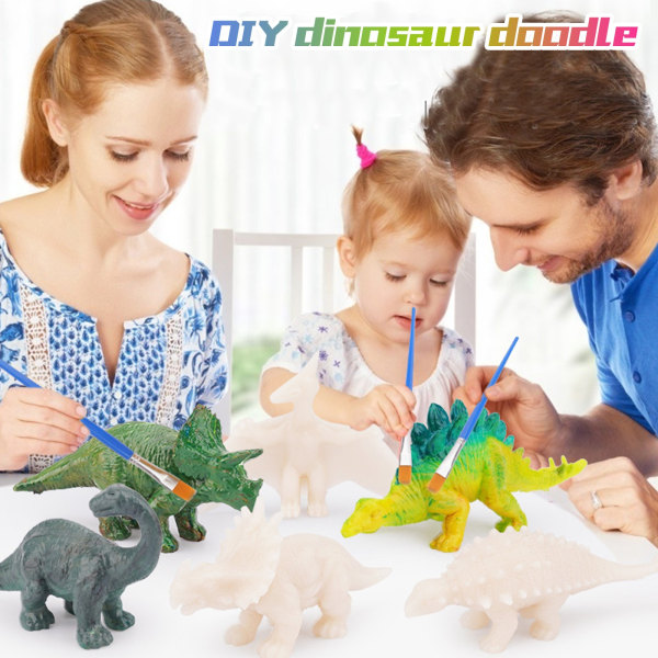 Hantverk Set Dinosaur Staty Målning Leksak Dekoration Skapa Dinosaur World