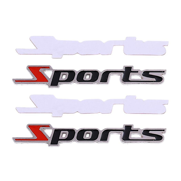 2 st svart röd metall sport bokstäver bil emblem klistermärke dekor
