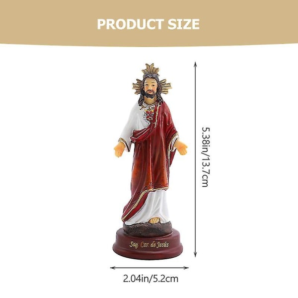 Hellige Jesus Ornament Resin Hellige Jesus Statue Ornament Dekoration til skrivebordet