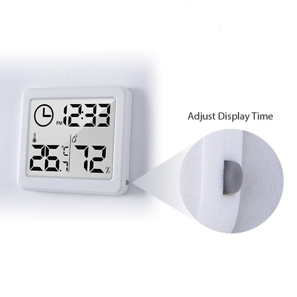 Indendørs hygrometer termometer fugtighedsmåler monitor med temperatur -10celsius -70celsius (14 Fahrenheit -158 Fahrenheit) og white