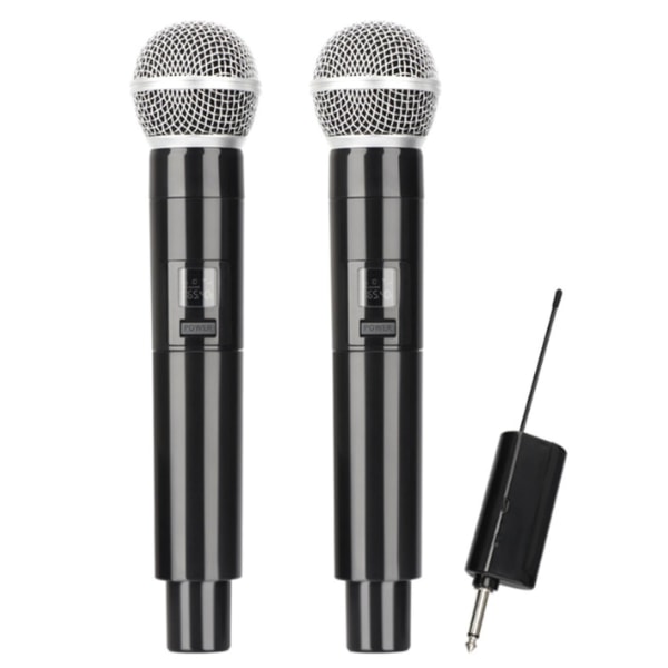 Langaton ladattava D4-mikrofoni Uhf-nauhoitus karaokea kahdella kämmenmikrofonilla, lavalle, kirkkoon, osaan