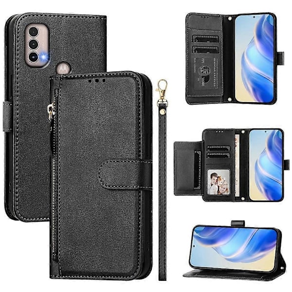 PU Læder Etui Til Motorola Moto E40 / E30 / E20 Black