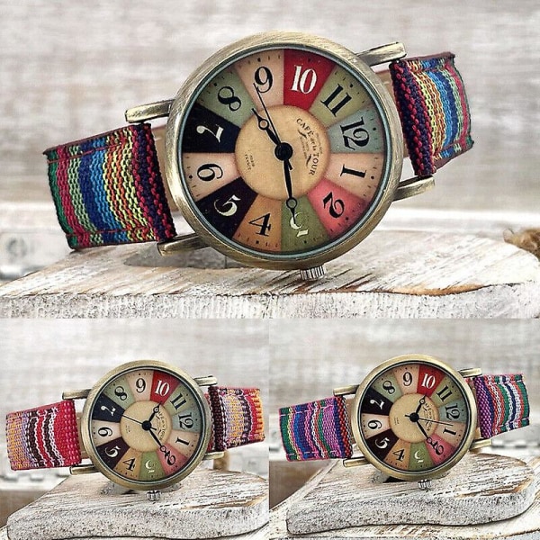 Watches For Women With Multicolour Rainbow Pattern Blue