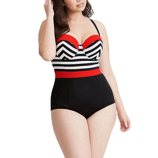 Dames Badetøj Polstret Monokini One Piece Badetøj Bikini Plus Størrelse XL