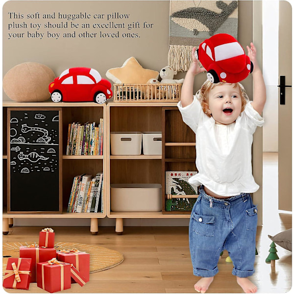 Plushbil Röd 13.75 tum, Fylld Plushbil, Present till Pojkar