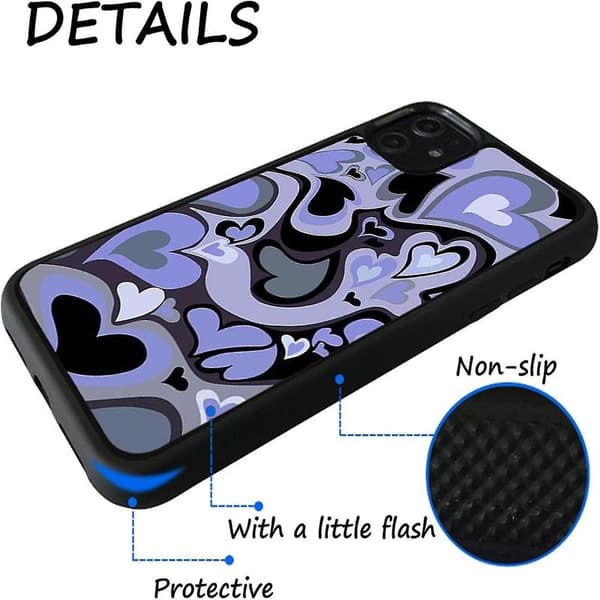 Elegant lilla hjerteetui kompatibelt med iPhone 13 Pro Max[JUN]